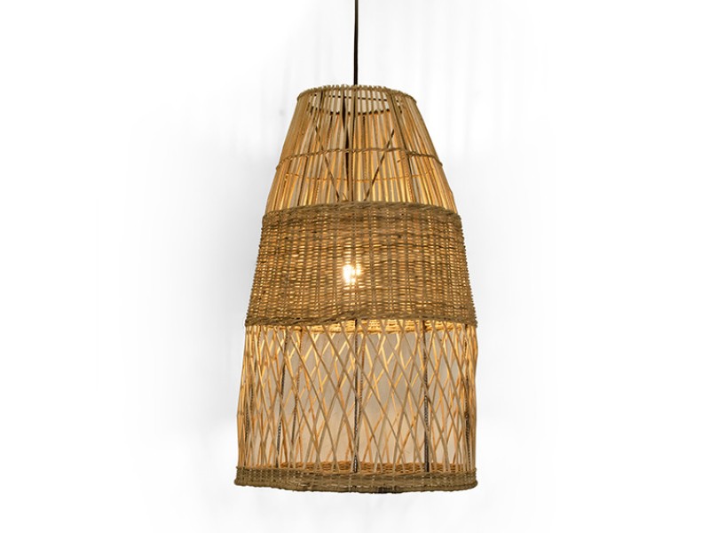 Natural Rattan Cone Pendant Light